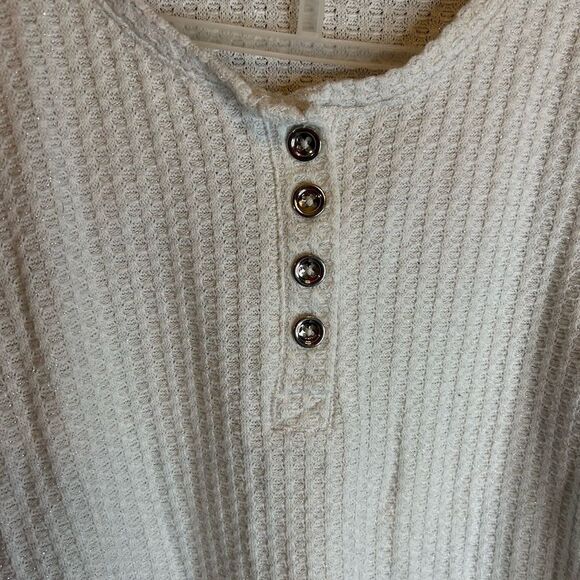 5 for $25🔥Waffle Knit Long Sleeve Half Button Shirt Girls Size (7-8) - Picture 4 of 8